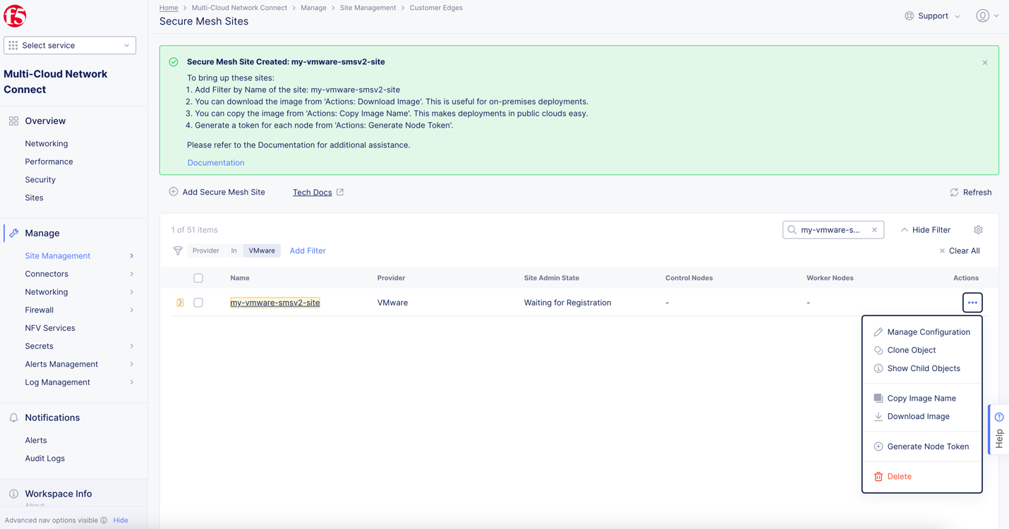 Figure: Download VMware OVA Template